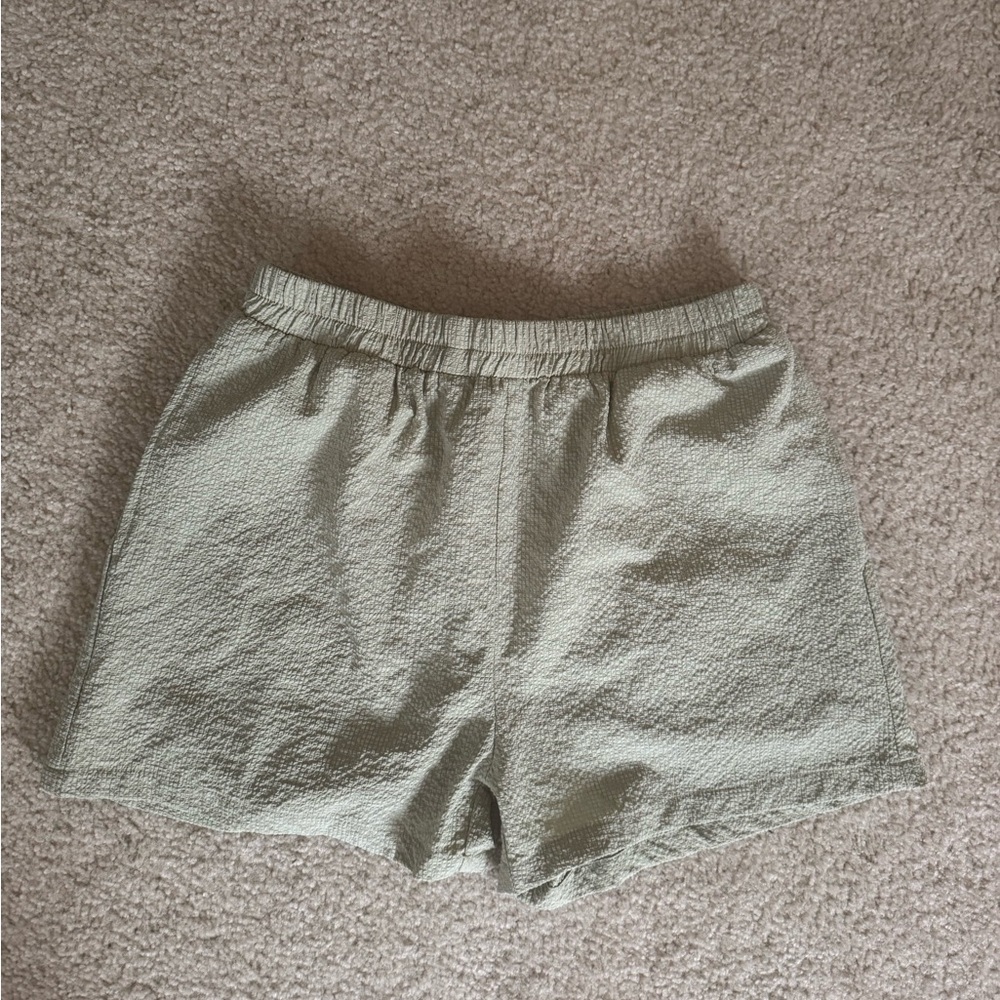 Mod Ref Women's High Waist Textured Shorts - Saige Green